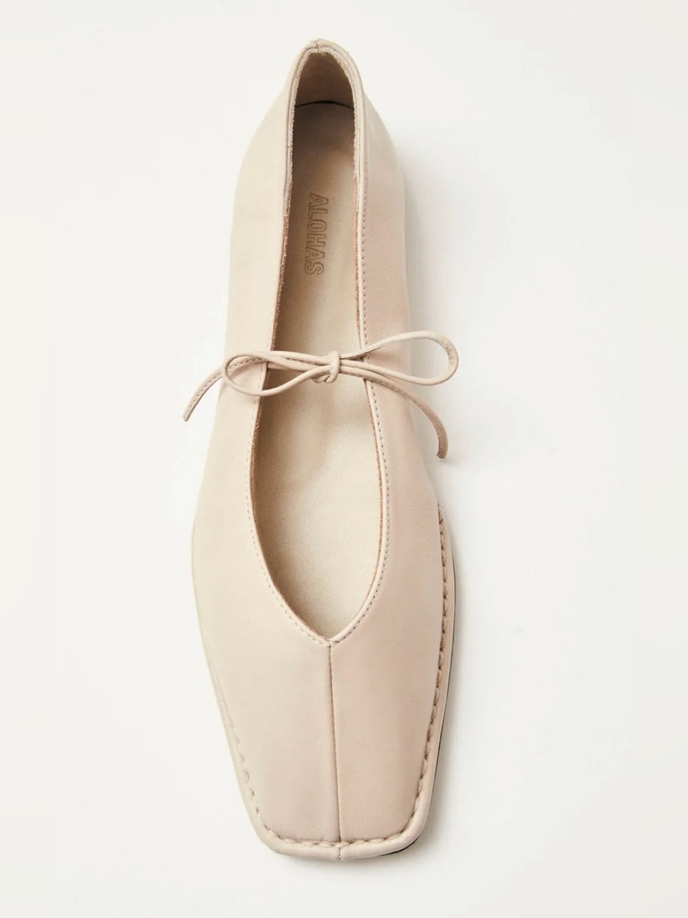 ALOHAS SWAY CREAM LEATHER BALLET FLATS - Picture 3 of 6
